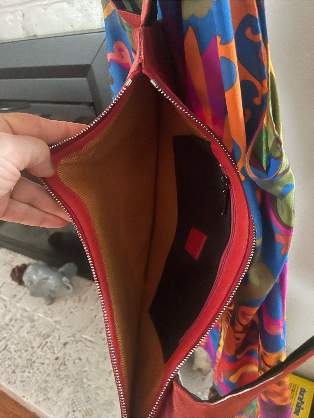 Red Leather backpack PLY - Picture 3 of 11